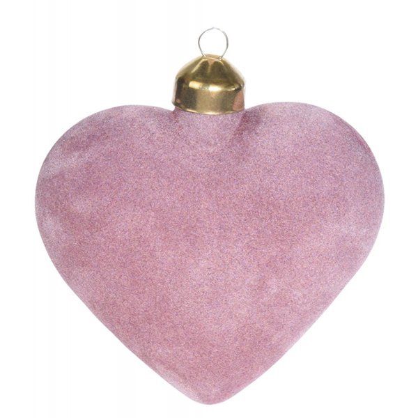 Χριστουγεννιάτικη Κρεμαστή Καρδιά Ροζ (8cm) 